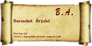 Benedek Árpád névjegykártya