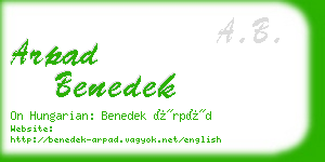 arpad benedek business card